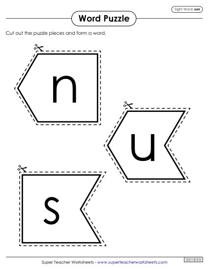 Word Puzzle: Sun (Printable PDF Worksheet)