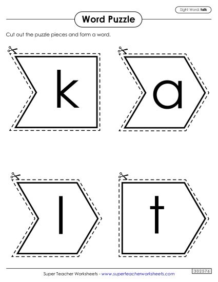 Word Puzzle: Talk (Printable PDF Worksheet)