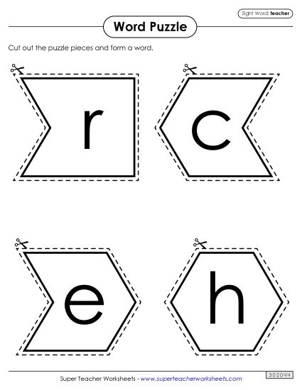 Word Puzzle: Teacher (Printable PDF Worksheet)
