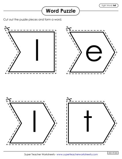 Word Puzzle: Tell (Printable PDF Worksheet)