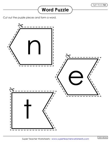 Word Puzzle: Ten (Printable PDF Worksheet)