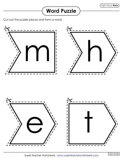Word Puzzle: Them (Printable PDF Worksheet)