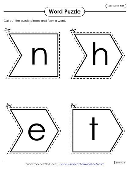 Word Puzzle: Then (Printable PDF Worksheet)