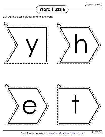 Word Puzzle: They (Printable PDF Worksheet)