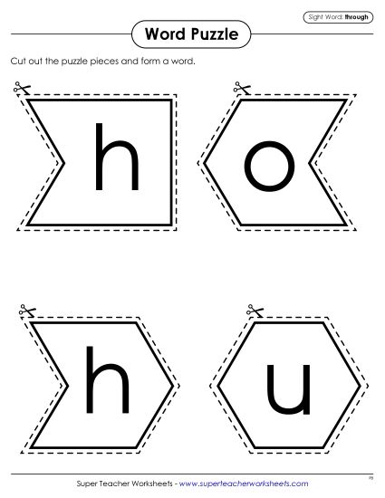 Word Puzzle: Through (Printable PDF Worksheet)
