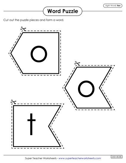 Word Puzzle: Too (Printable PDF Worksheet)