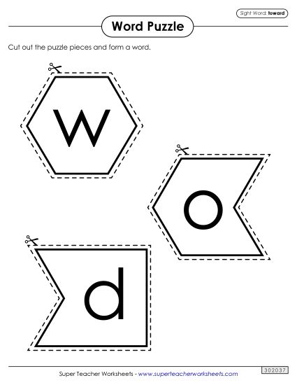 Word Puzzle: Toward (Printable PDF Worksheet)