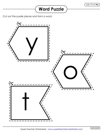 Word Puzzle: Toy (Printable PDF Worksheet)