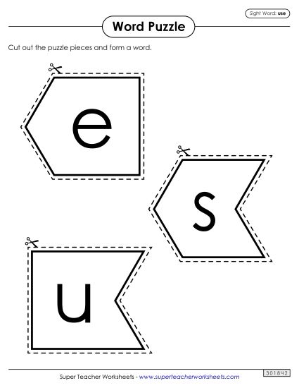 Word Puzzle: Use (Printable PDF Worksheet)