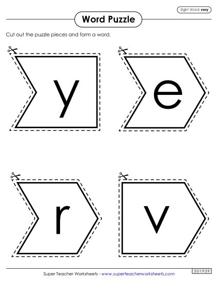 Word Puzzle: Very (Printable PDF Worksheet)
