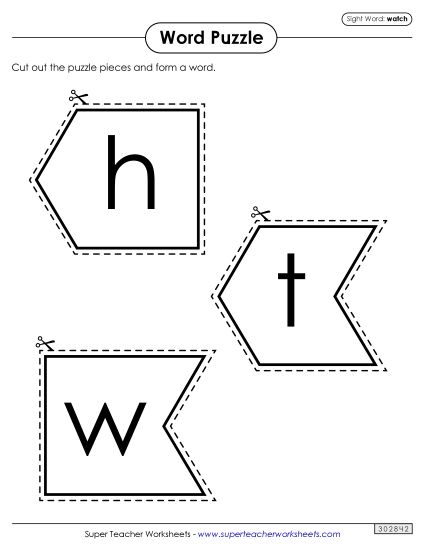 Word Puzzle: Watch (Printable PDF Worksheet)