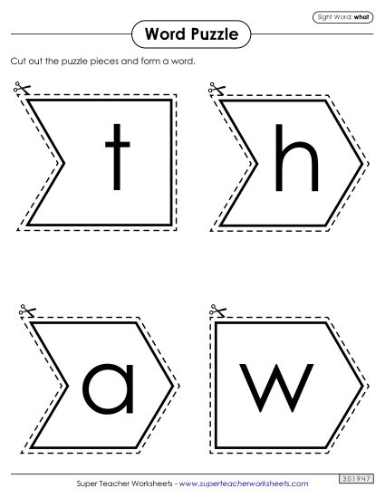 Word Puzzle: What (Printable PDF Worksheet)
