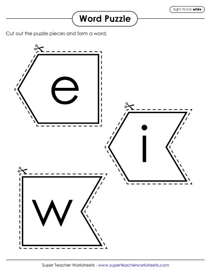 Word Puzzle: While (Printable PDF Worksheet)