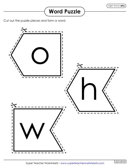Word Puzzle: Who (Printable PDF Worksheet)