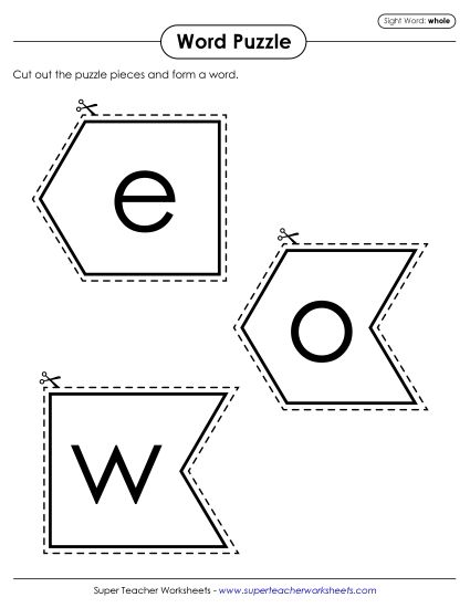 Word Puzzle: Whole (Printable PDF Worksheet)