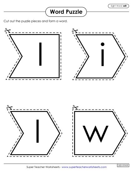 Word Puzzle: Will (Printable PDF Worksheet)