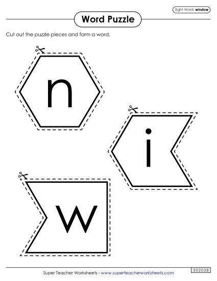 Word Puzzle: Window (Printable PDF Worksheet)