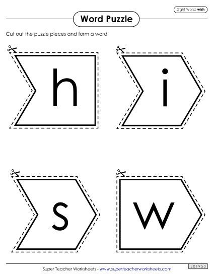 Word Puzzle: Wish (Printable PDF Worksheet)