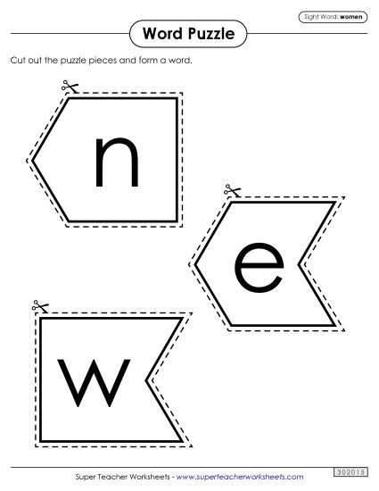Word Puzzle: Women (Printable PDF Worksheet)