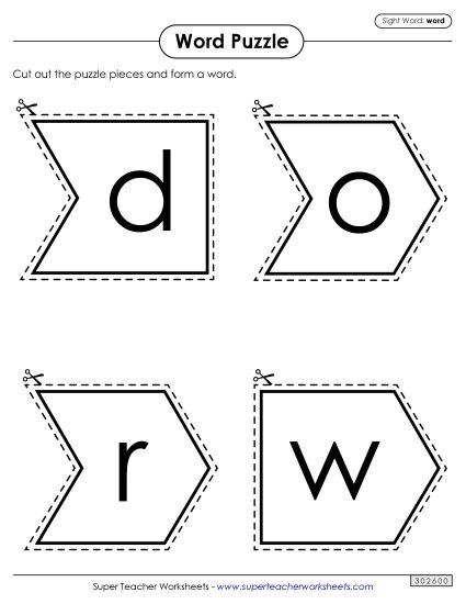 Word Puzzle: Word (Printable PDF Worksheet)