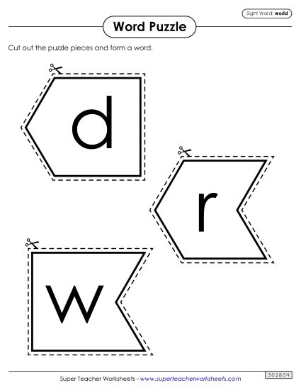 Word Puzzle: World (Printable PDF Worksheet)