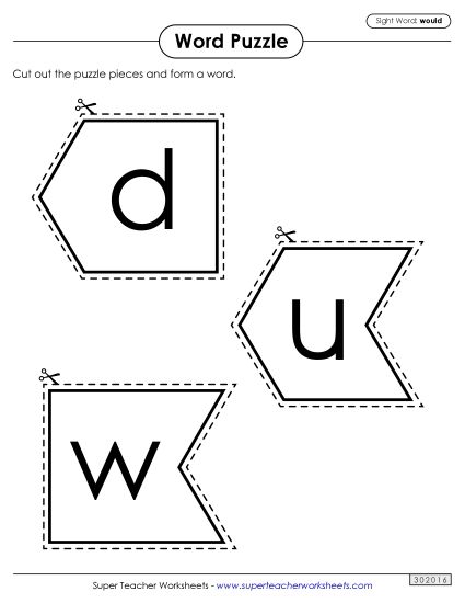 Word Puzzle: Would (Printable PDF Worksheet)
