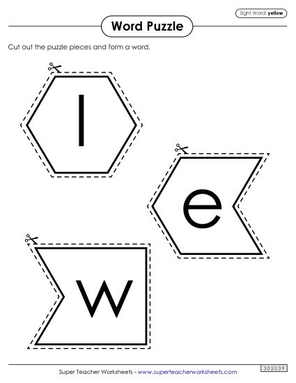 Word Puzzle: Yellow (Printable PDF Worksheet)