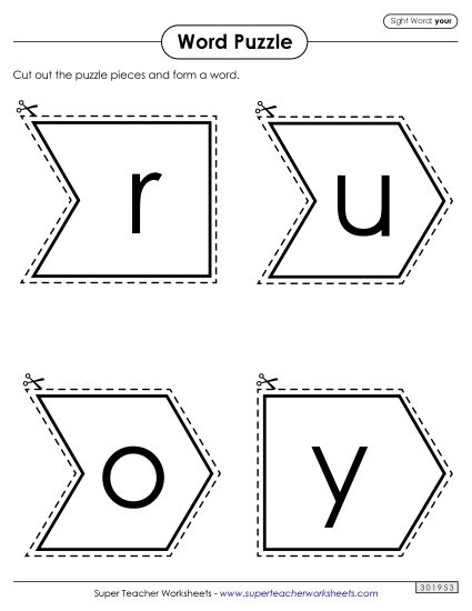 Word Puzzle: Your (Printable PDF Worksheet)