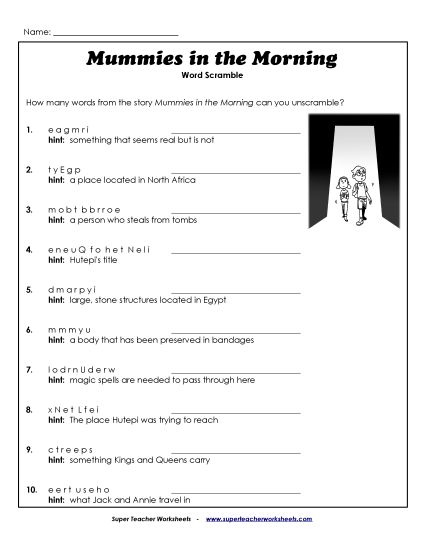Whole Book - Word Scramble  (Printable PDF Worksheet)