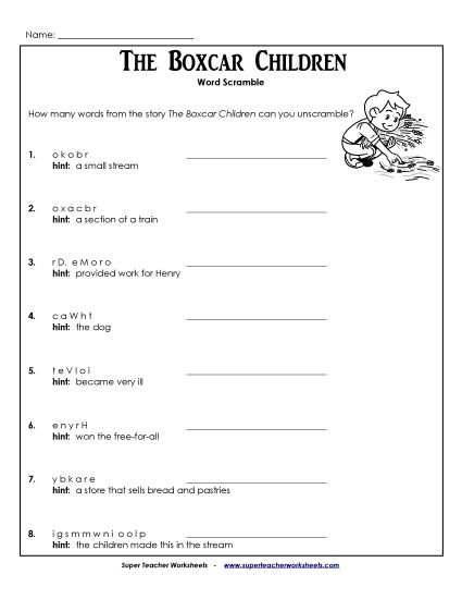 Whole Book - Word Scramble (Printable PDF Worksheet)