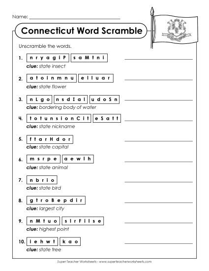 Puzzles - Word Scramble (Printable PDF Worksheet)