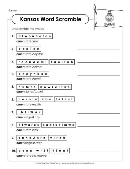 Puzzles - Word Scramble (Printable PDF Worksheet)