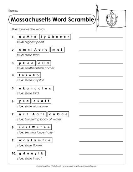 Puzzles - Word Scramble (Printable PDF Worksheet)