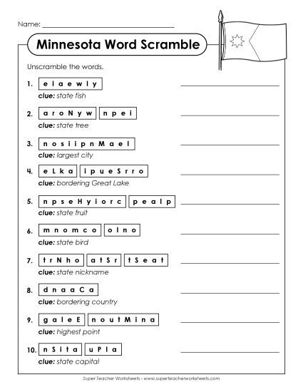 Puzzles - Word Scramble (Printable PDF Worksheet)