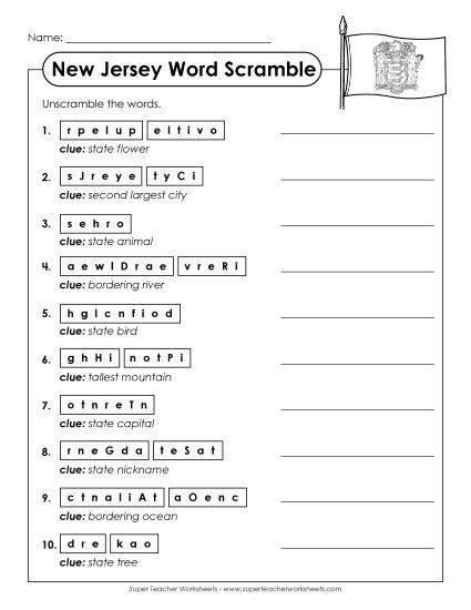 Puzzles - Word Scramble (Printable PDF Worksheet)