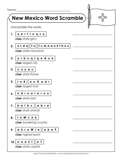 Puzzles - Word Scramble (Printable PDF Worksheet)