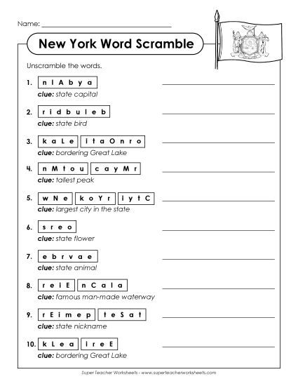 Puzzles - Word Scramble (Printable PDF Worksheet)