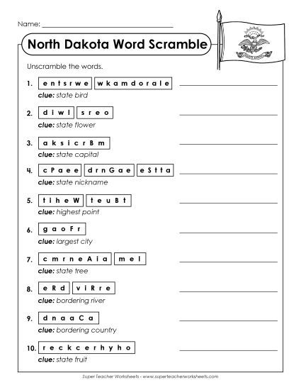 Puzzles - Word Scramble (Printable PDF Worksheet)