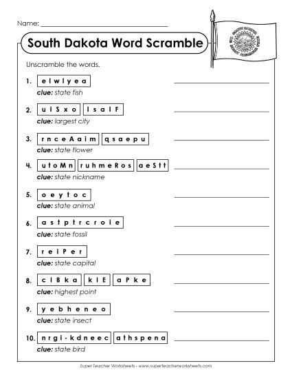 Puzzles - Word Scramble (Printable PDF Worksheet)