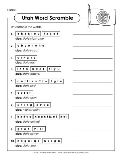 Puzzles - Word Scramble (Printable PDF Worksheet)