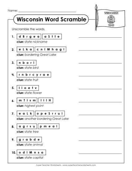 Puzzles - Word Scramble (Printable PDF Worksheet)