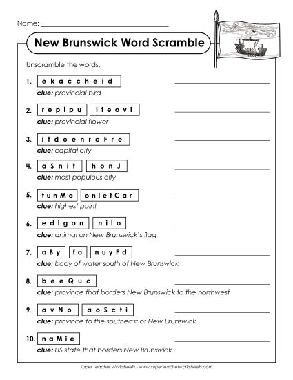 Puzzles - Word Scramble (Printable PDF Worksheet)