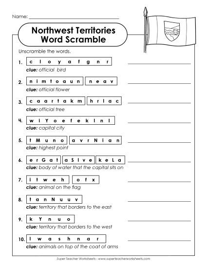 Puzzles - Word Scramble (Printable PDF Worksheet)