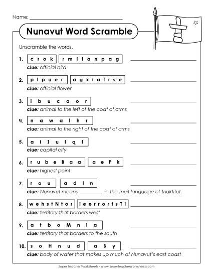 Puzzles - Word Scramble (Printable PDF Worksheet)