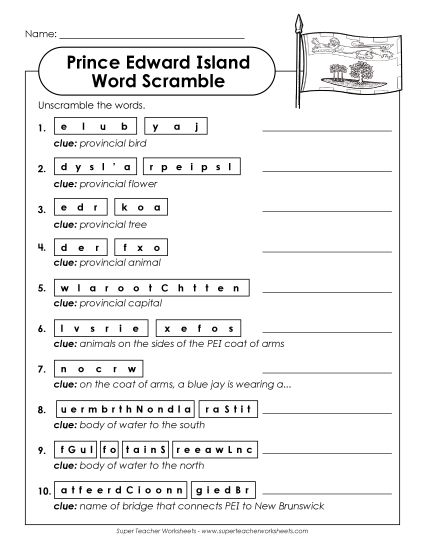 Puzzles - Word Scramble (Printable PDF Worksheet)