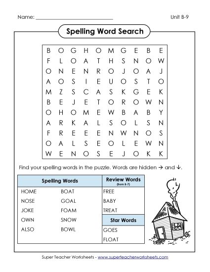 Worksheets - Word Search (B-9) (Printable PDF Worksheet)