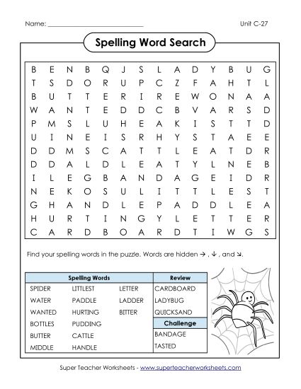 Worksheets - Word Search (C-27) (Printable PDF Worksheet)
