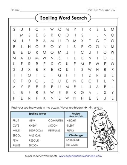 Worksheets - Word Search (C-5) (Printable PDF Worksheet)