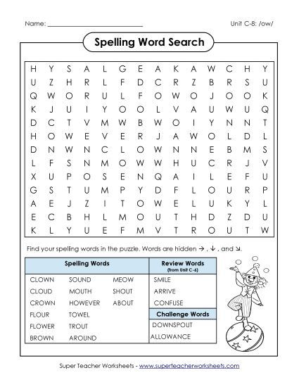 Worksheets - Word Search (C-8) (Printable PDF Worksheet)