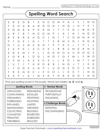 Worksheets and Puzzles - Word Search (F-11) (Printable PDF Worksheet)